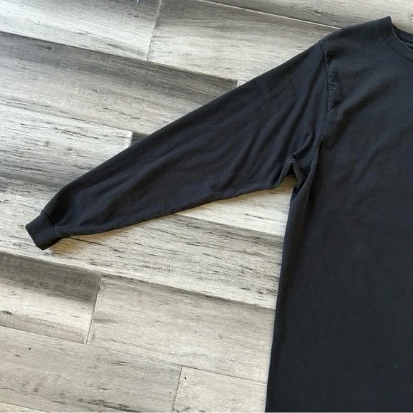 💸 5/20 Cherokee Long Sleeve Longline Black T-Shirt Oversized Tee Unisex - Picture 4 of 10